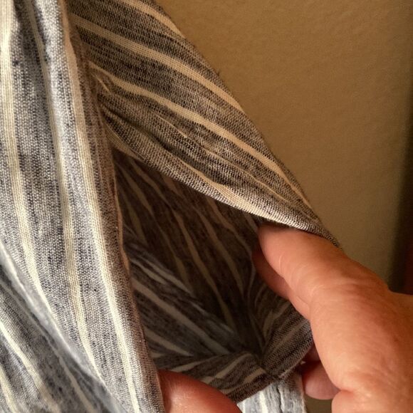 American Eagle Outfitters Sleeveless Blue & White Belted Wide Leg Romper Size 0 - Picture 8 of 15